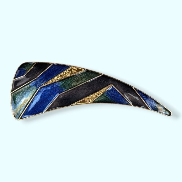 Jewelry - (2/$20) Vintage Art Deco Style Metallic Enamel Brooch